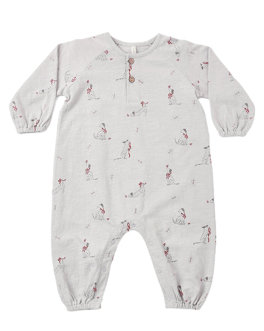 Henley Jumpsuit- Dalmatian