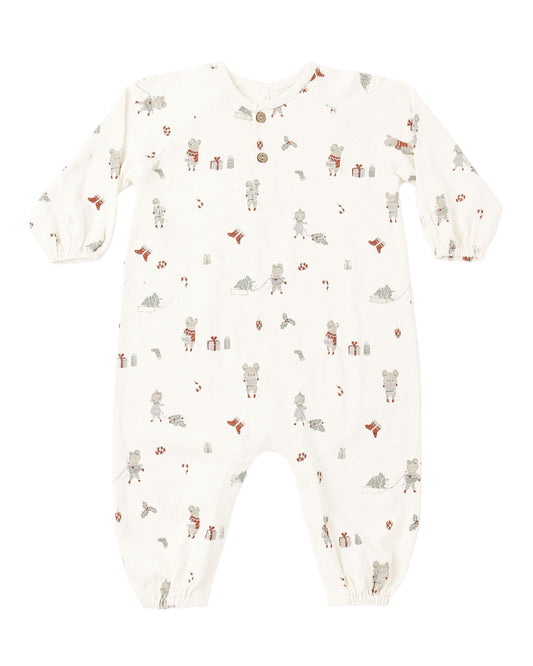 Henley Jumpsuit- Holiday Mouse