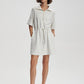 Paisley Half Zip Dress- Ivory Marl