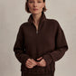 Sian Cropped Half Zip Sweat- Coffee Bean