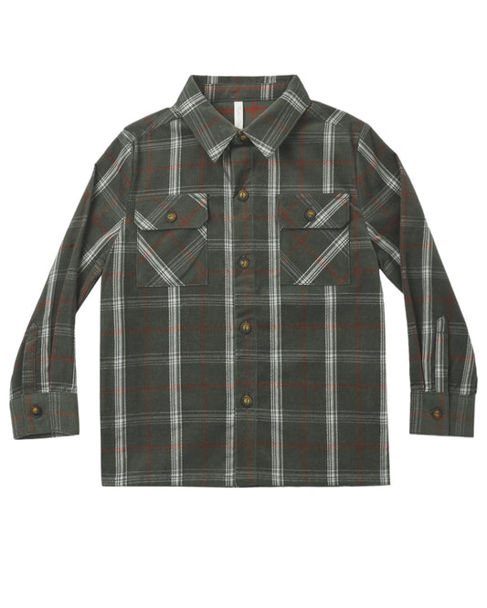 Pocketed Flannel Shirt- Holiday Plaid