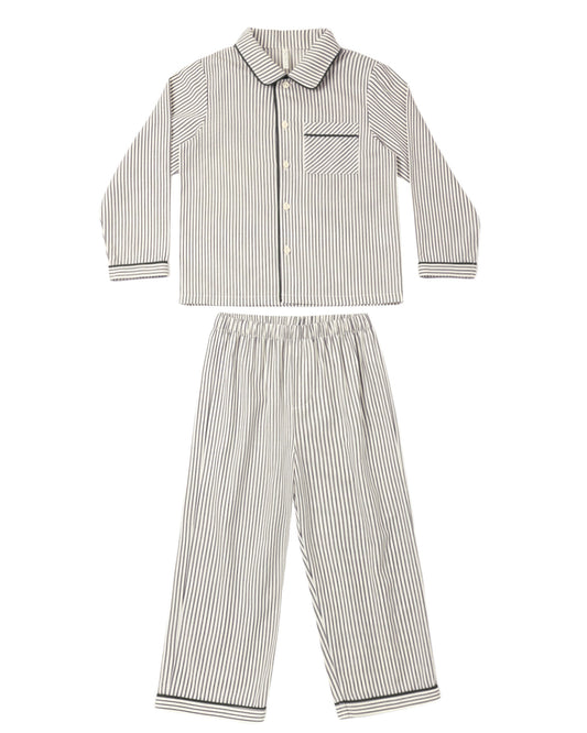 Long Sleeve Pajamas-Evergreen Stripe