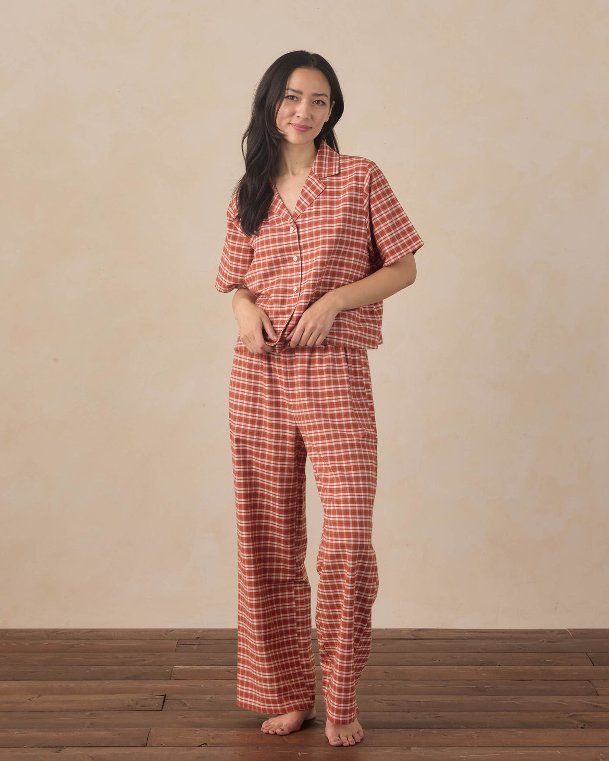 Women's Woven Pajama Set- Ruby Plaid