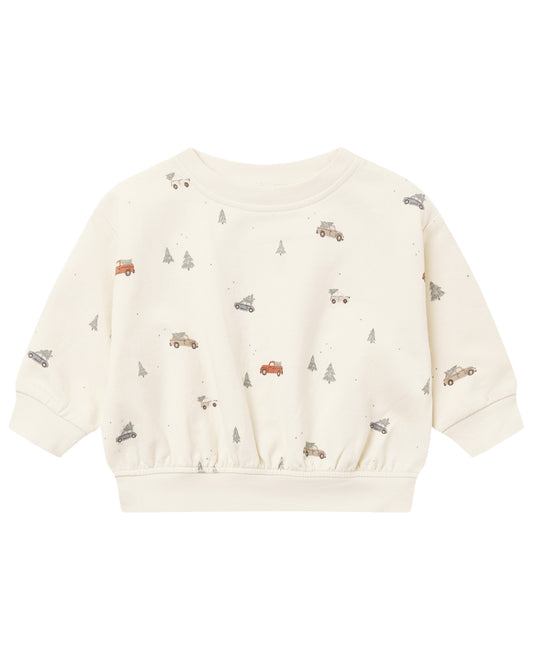 Ruffle Fleece Sweatshirt- Holiday Drive