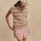 Haney Zip Through Knit- Light Taupe