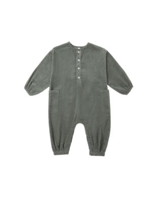 Relaxed Woven Jumpsuit- Evergreen