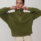 Jaylin Half-Zip Fleece- Loden Green