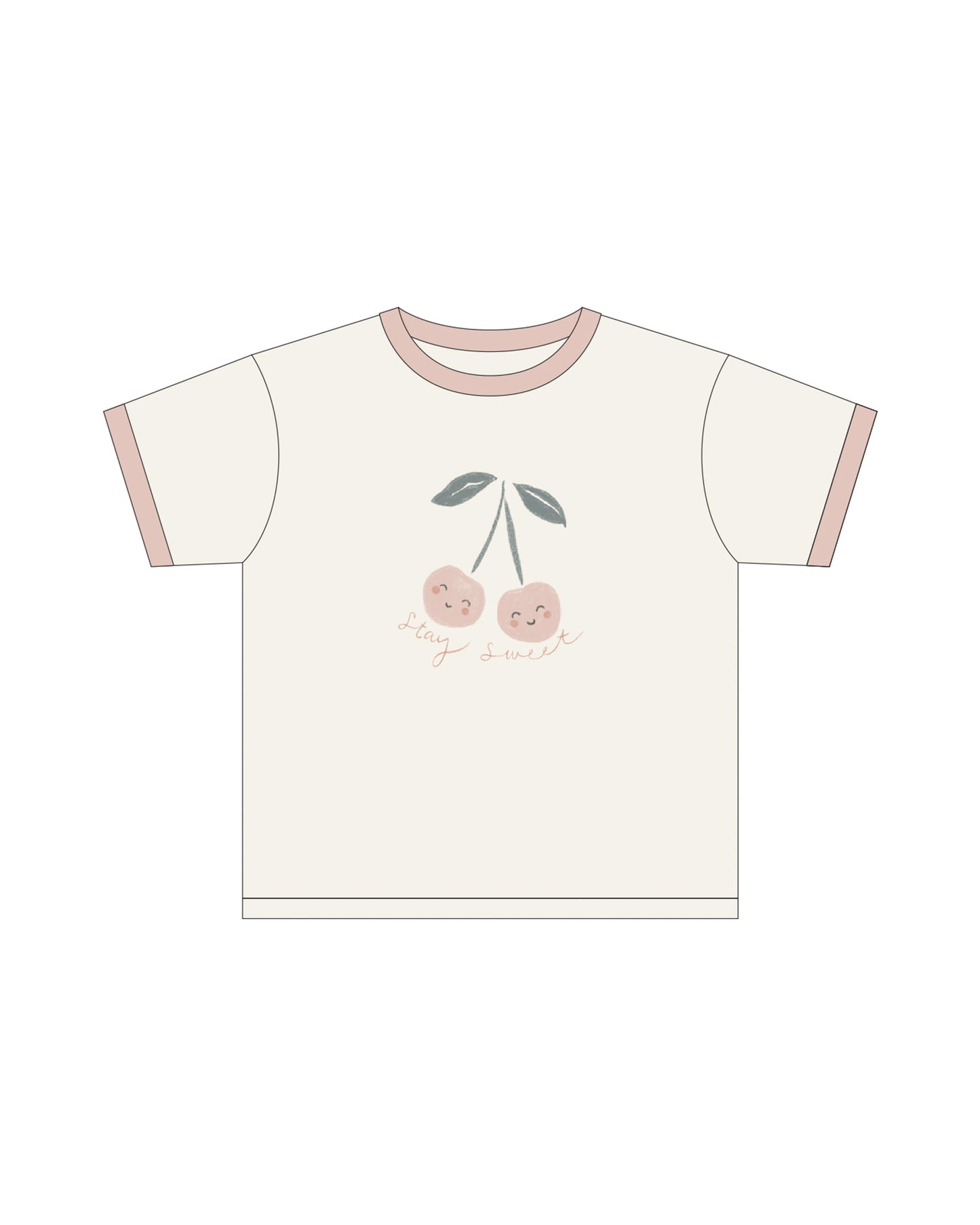 Ringer Tee- Cherry