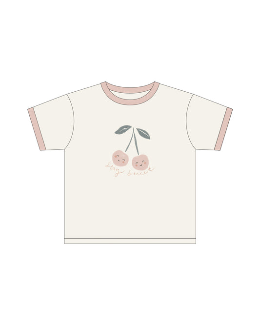 Ringer Tee- Cherry