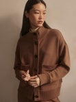 Sabrina Button Through Sweat - Golden Bronze Marl