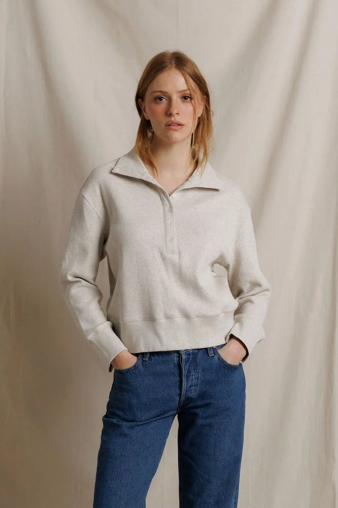Zia Waffle Knit Popover- Oatmeal