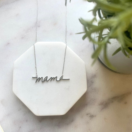 mama necklace silver gold
