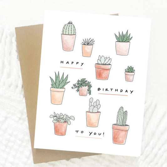 Succulent Birthday Card
