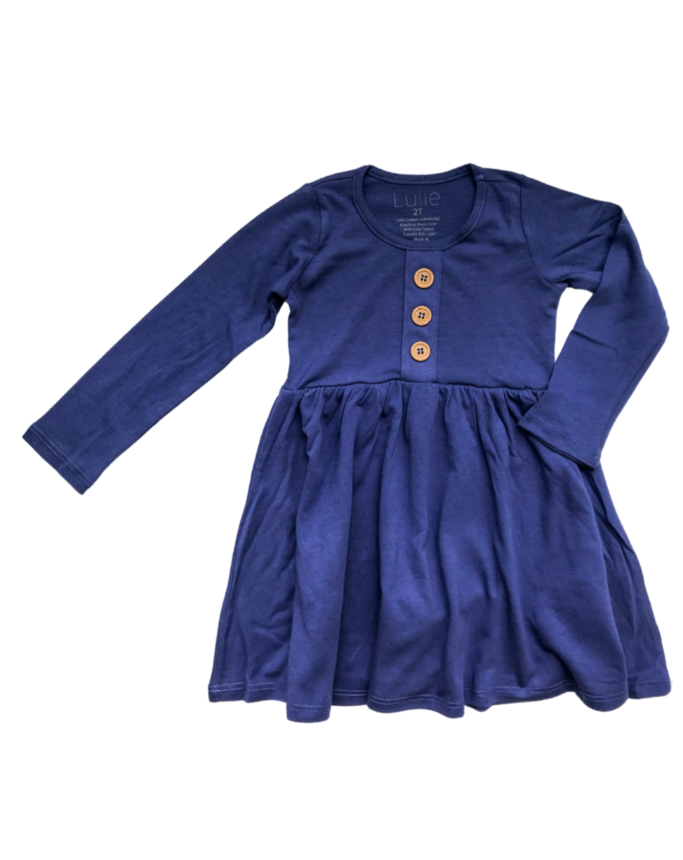 L/S Maisie Dress- Skipper Blue - Lulie