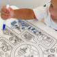 Reusable Coloring Tablemat - Road Map