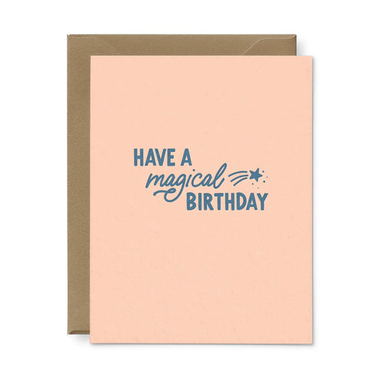 magical happy birthday pink greeting card