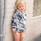 Long Sleeve Tie Dye Tee- Black